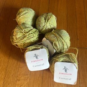 6 Balls Vintage Carnaval by Pingouin Chartreuse Yarn